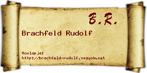 Brachfeld Rudolf névjegykártya